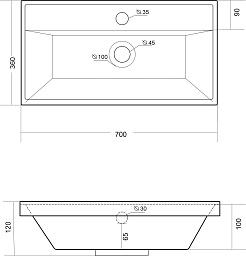 Madera Раковина Classica Slim 70 белая – фотография-8